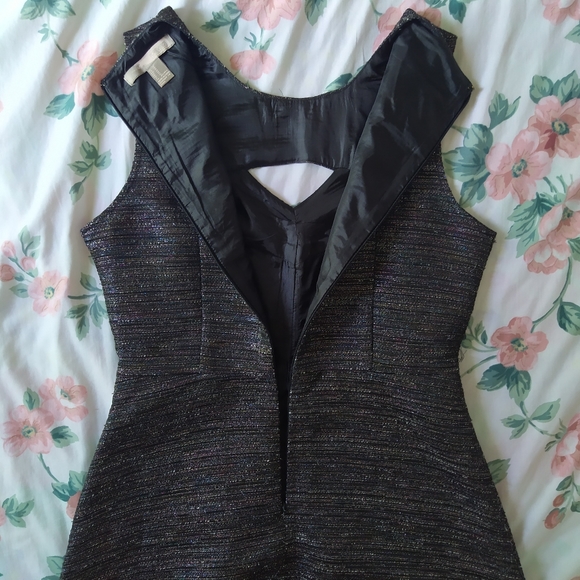 Metallic Key Hole Sparkle A Line Party Dress - Picture 3 of 9